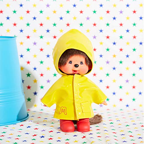 BANDAI- Monchhichi-Encerado icónico (20 cm), Color Amarillo