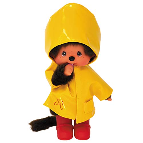 BANDAI- Monchhichi-Encerado icónico (20 cm), Color Amarillo