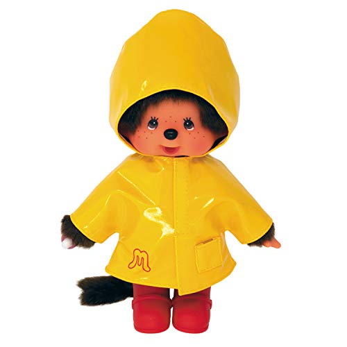 BANDAI- Monchhichi-Encerado icónico (20 cm), Color Amarillo