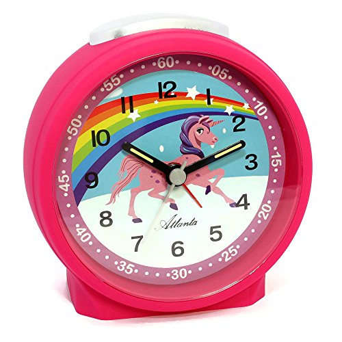 Despertador infantil Atlanta, unicornio, rosa, con reloj de pulsera – 1981 – 17 KAU