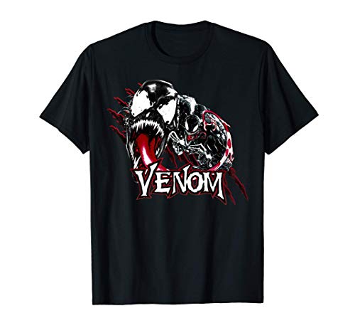 Marvel Venom Character Profile Scratch Badge Camiseta