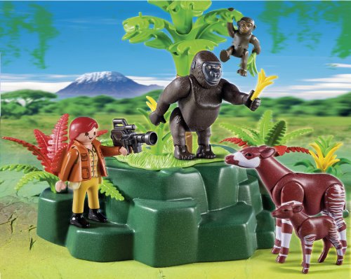 Playmobil Vida Salvaje - Wild Life Gorilas y Okapis con Cámara Playsets de Figuras de jugete (Playmobil 5415)