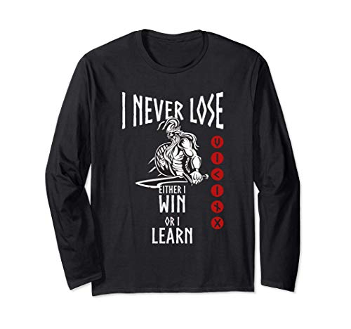 Viking I Never Lose Vikings Quote Gift for Norse Warriors Manga Larga