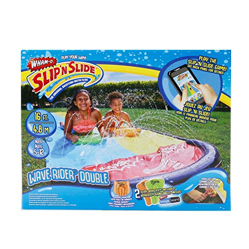 Wham-O-64120 Slip and Slide Double Wave Rider con boogies, Multicolor (64120)