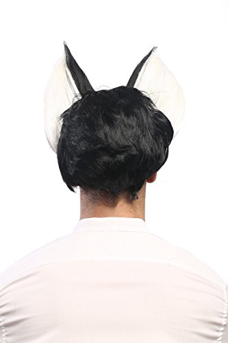 WIG ME UP- 24422-P103-P68 Peluca Hombres Mujeres Carnaval Halloween Negro Blanco Vampiro Drácula Demonio Malvado Brujo Condesa Bathory