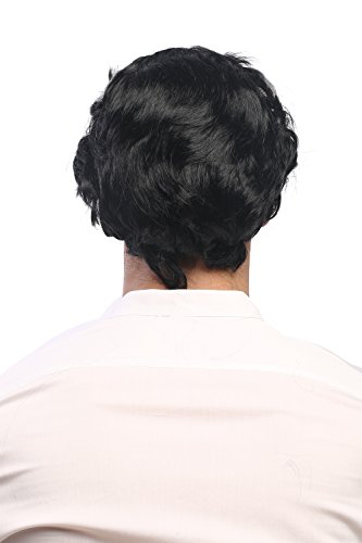 WIG ME UP- XH-820-ZA103-ZA68A Peluca Hombres Carnaval Halloween Cortas mechones Gris Negros entradas Vampiro Drácula