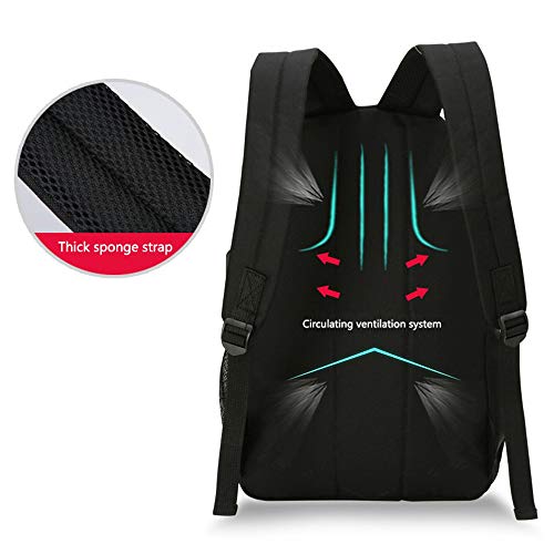 AukCherie Anime Galaxy Mochila Luminosa, Mochila Escolar con Puerto de Carga USB Daypack Ambulante Bolso de Escuela de Hombro Bolsa para portátil para niños y niñas