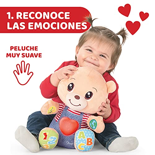 Chicco Osito Enseña Emociones, Peluche Interactivo Bilingüe, Oso de Peluche Educativo con Emociones, Números y Letras, Peluche para Bebés con Luces y Canciones – Juguetes para Niños 6 Meses a 5 Años