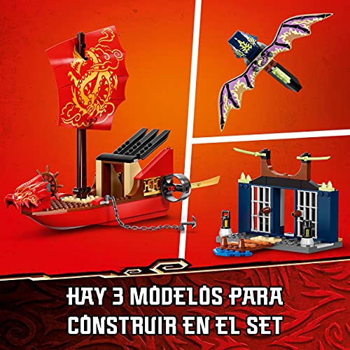 LEGO 71749 Ninjago Vuelo Final del Barco de Asalto Ninja, Set de Construcción con Dragón de Juguete para Niños 4 Años