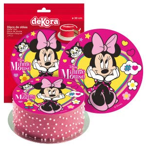 Oblea de Tarta con Diseño Oficial de Minnie Mouse 20cm