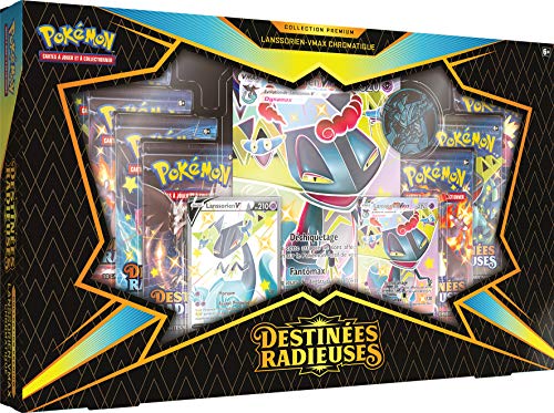 Pokemon Estuche Premium VMAX EB04.5 – Lanssorien o Nostenfer (Modelo Aleatorio) – Juego de Cartas para Jugar y coleccionar POKPRE4501