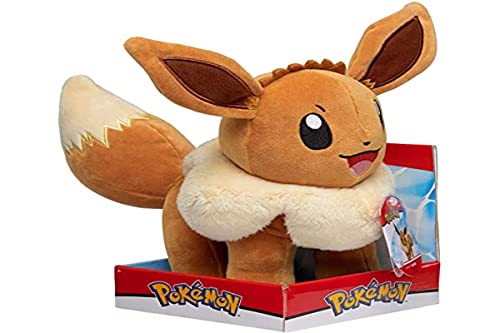 Pokémon Peluche Eevee 30 cm, Nuevos Juguetes Pokémon 2021, con Licencia Oficial de Pokémon