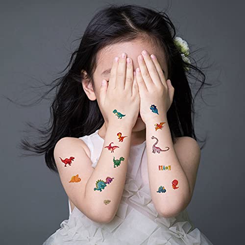 Tatuajes Temporales Para Niños, 40 Hojas Tatuajes de Estilo Mixto Pegatinas, Pegatinas Impermeables Para Tatuajes Dinosaurios, Animales, Piratas y Sirenas, Regalos para Fiestas de Infantiles