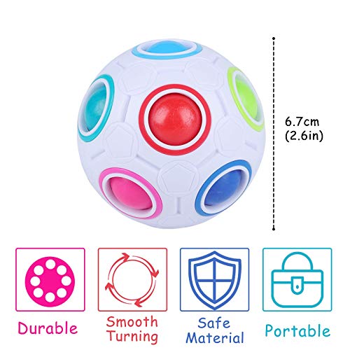 Yordawn Magic Rainbow Ball Magic Ball Puzzle Fidget Toy 3D Puzzle Cube Bola Mágica del Arco Iris Speed Cube Regalo Cerebro Teaser Juguete Educativo para Niños