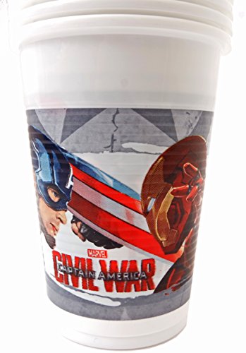 200 ml Capitán América Guerra Civil vasos de plástico, 8 unidades)