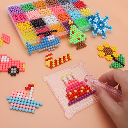 4000pcs Pulsera de cuentas,Juguetes de cuentas Niños DIY Educativos Artesanía Craft Kits,Abalorios Cuentas de Agua,Rompecabezas Kit Abalorios,Perlas pegajosas de agua