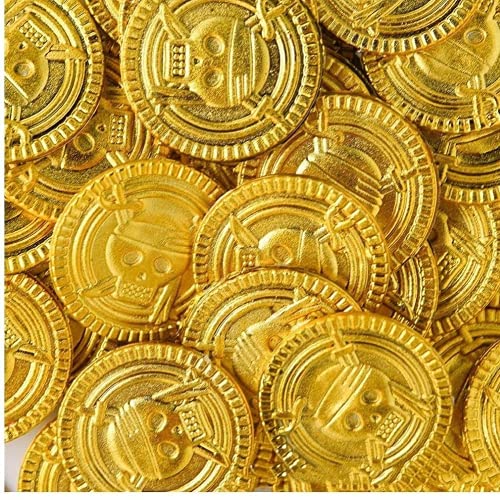 50 piezas pirata tesoro CoHalloween juego de fiesta accesorios esqueleto cabeza moneda para juegos de mesa tokens juguetes Cosplay dorado útil