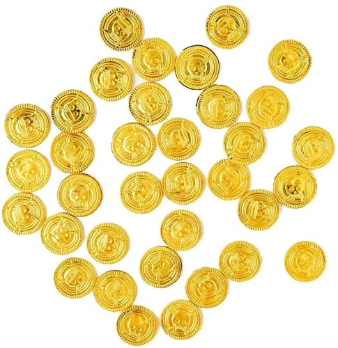 50 piezas pirata tesoro CoHalloween juego de fiesta accesorios esqueleto cabeza moneda para juegos de mesa tokens juguetes Cosplay dorado útil