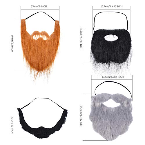 6 Bigotes Falsos Barba de Halloween Bigotes Postizos Divertidos Accesorios de Disfraz Materiales de Fiesta para Adultos Niños