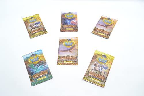 6 x Fantasy Riders 6 x Juego de Cartas Mixtas. Juego de Cartas coleccionables, 6 Paquetes, resurgir de los Dragones