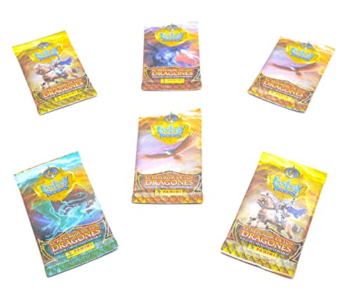 6 x Fantasy Riders 6 x Juego de Cartas Mixtas. Juego de Cartas coleccionables, 6 Paquetes, resurgir de los Dragones