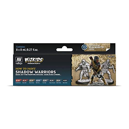 Acrylicos Vallejo WizKids Shadow Warriors 080253 - Kit de pintura para modelismo (8 x 8 ml)