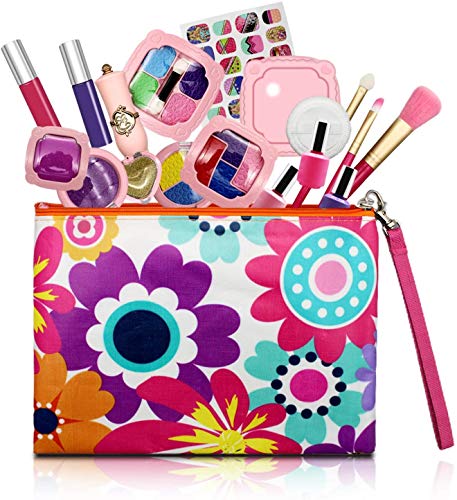 Afufu Kit de Maquillaje Niñas, 19 PCS Juego de rol Juguetes Chicas Maquillaje Infantil Set, Juegos de Imitación Niña 3 4 5+ Años Regalos Princesa para Niños Cumpleaños Navidadde (No Cosméticos Reales)