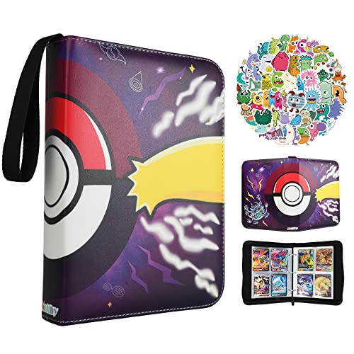 Album Cartas para Pokemon, Album Compatible con Cartas Pokemon, 50 Fundas Cartas 400 Tarjetas Capacidad para Pokemon, Album Pokemon para Cartas 2021 Compatible con Pokémon Vmax/GX EX/YuGiOh