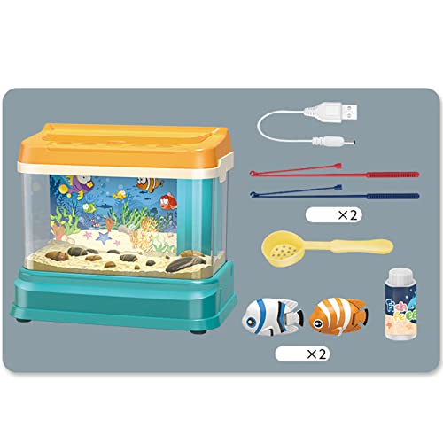 Amagogo Juguete de Pesca para niños, pecera, Juego de circulación de Agua, caña de Peces de Acuario, Regalos, luz Musical, interactiva Entre Padres e Hijos