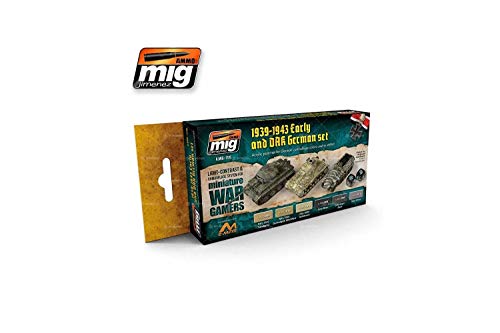 AMMO MIG-7116 Early and Dak - Juego de Pintura acrílica (6 Botes de 17 ml), Multicolor