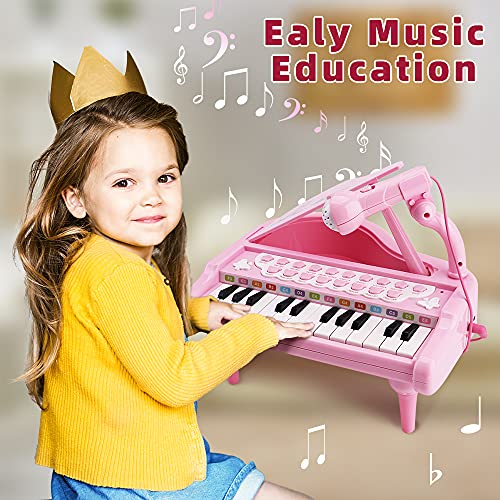 Amy & Benton Melody, Mini Juguete de Piano con 24 Teclas, Electrónico con Luces y Canciones, 36M+