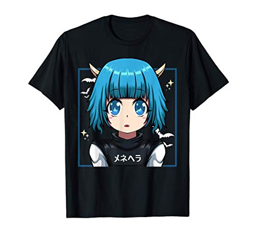 Anime Evil Girl Otaku Weeaboo Senpai Kanji Harajuku Japón Camiseta