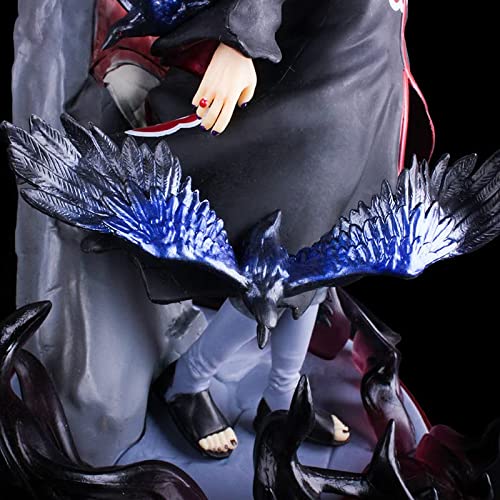 Anime Naruto Uchiha Itachi PVC Pop Colección de figuras de acción Modelo Akatsuki Cuervo Adornos de decoración de juguetes combinados Figuras de acción 27CM