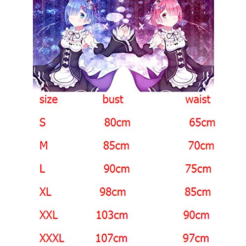 Anime Ram/Rem Re: Zero Re Life In a Different World Disfraz de Cosplay Costume Halloween Carnival Maid Apron Dress Trajes Princess Dress Set Completo