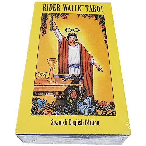 ANUFER 78 Piezas/Conjunto Cartas de Tarot Tablero de Cubierta Decir el Futuro Adivinación Juego Edición en Inglés Jinete de Espera Radiante Español SN07408