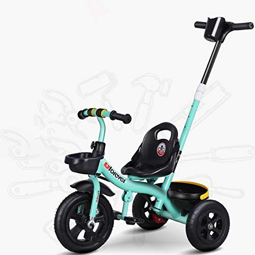 Aocean Niños Triciclo,Bicicleta Triciclo Infantil bebés a Partir de los 8 Meses, Control Parental Banda de Goma Ruedas de Gomas y Conducción Silenciosa Máx 30 kg, Green