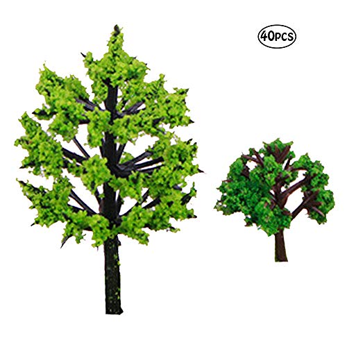 áRbol De Tren De Ferrocarril árboles Modelo en Miniatura Modelo Mezclados Árboles Paisaje Del árbol Del Modelo Para La ConstruccióN De SimulacióN, Mesa De Arena 3-5cm 40 Piezas