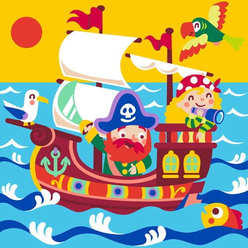 Arenart | Pack 2 Dibujos Piratas 30x30cm | para Pintar con Arenas de Colores | Manualidades para Niños | Dibujo Infantil | +6 años