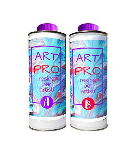 ART PRO RESINA TRANSPARENTE PARA ARTISTAS DE 1,6 KG + KIT DE 3 PIGMENTOS METÁLICOS. IDEAL PARA POUR PINTAR Y RESINAR-ARTE