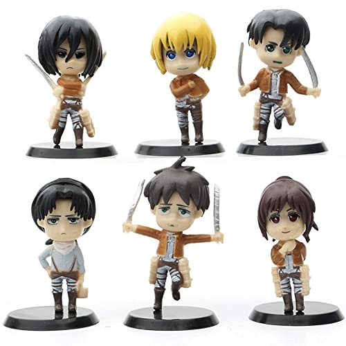 Attack on Titan Cake Topper Attacking Giant Ornamentos Fiesta de cumpleaños Pastel Decoración de Fiesta Temática 6Pcs Pequeño Regalo Cumpleaños Fiesta Home Car Decoration