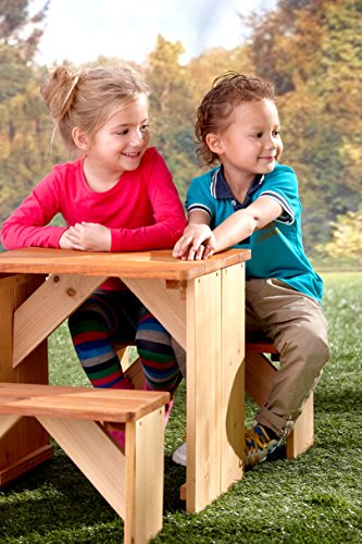 AXI ZidZed Mesa de Picnic para niños | Mesa y bancos para Picnic de Madera en Marrón