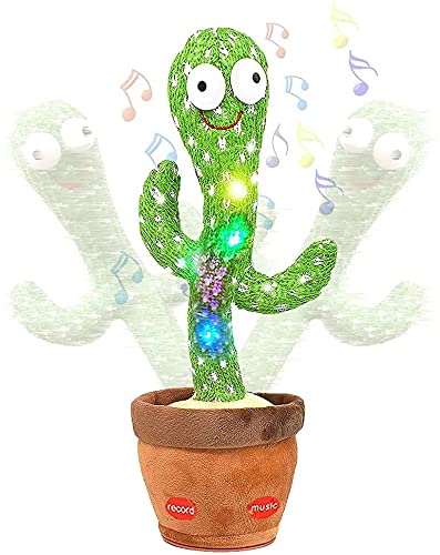 Bailando Cactus Juguete Bailando Cactus Repite Lo Que Dices, Grabando Repetir Y Seguirte Hablar USB Juguetes Educativos Recargables, 120 Canciones Cantando Juguete De Cactus Con Imitación, Para Niños