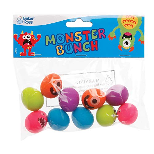 Baker Ross AX619 Mini Pelotas Hinchables Con Purpurina Huevos De Monstruo - Paquete De 10, Regalos De Fiesta Para Cumpleaños Y Juguetes Al Aire Libre Para Niños