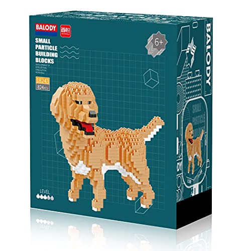 Balody Figura para armar con nanobloques. Perro Golden Reriever