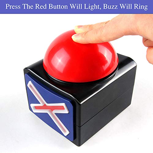 Beanlieve Game Answer Buzzer Button - Buzzer de Juego con Luces y Sonido Trivia Quiz Got Talent Buzzer, Buzzer Buttons for Game Show, Red Game Buzzer para niños, Adultos, Aula