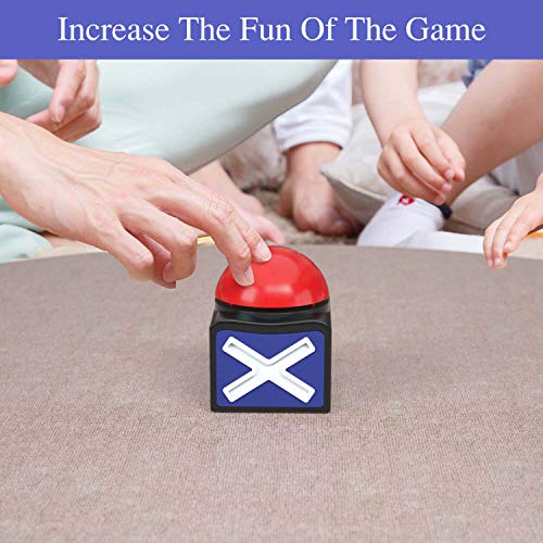 Beanlieve Game Answer Buzzer Button - Buzzer de Juego con Luces y Sonido Trivia Quiz Got Talent Buzzer, Buzzer Buttons for Game Show, Red Game Buzzer para niños, Adultos, Aula