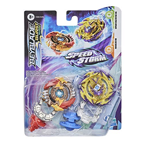 Beyblade Burst Surge - Paquete de 2 peonzas de competición, con Speedstorm Spear Valtryek V6 y Regulus R6, Juguete para niños, Desde 8 años de Edad