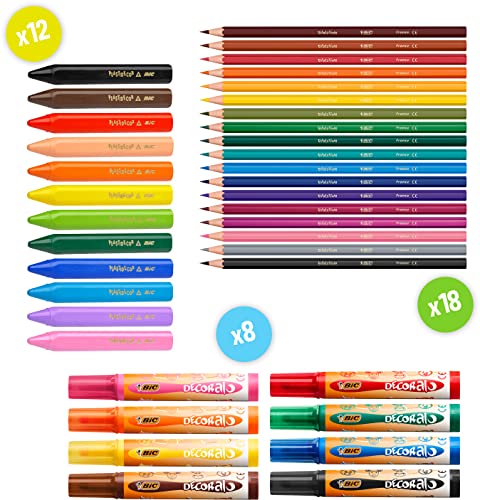 BIC Kids My Pirate: Ceras y Lápices de Colores, Juegos de Papel, Adhesivos, Mapa del Tesoro - Caja de 47