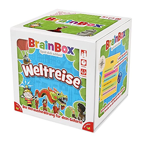 Brain Box-Viaje Mundial, Educativo, Juego de Preguntas para niños a Partir de 6 años, Color (2094937)