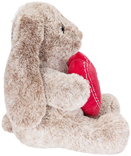 BRUBAKER Conejito de Peluche con Corazón Rojo y Orejas Flexibles - Te Quiero - Regalo de Conejo de Peluche de 28 cm - Conejito de Peluche - Juguete de Peluche Gris Marrón